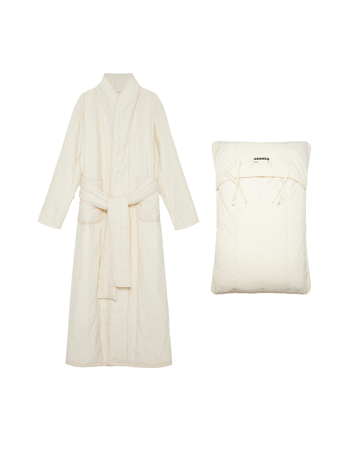 Almond White Plush Robe