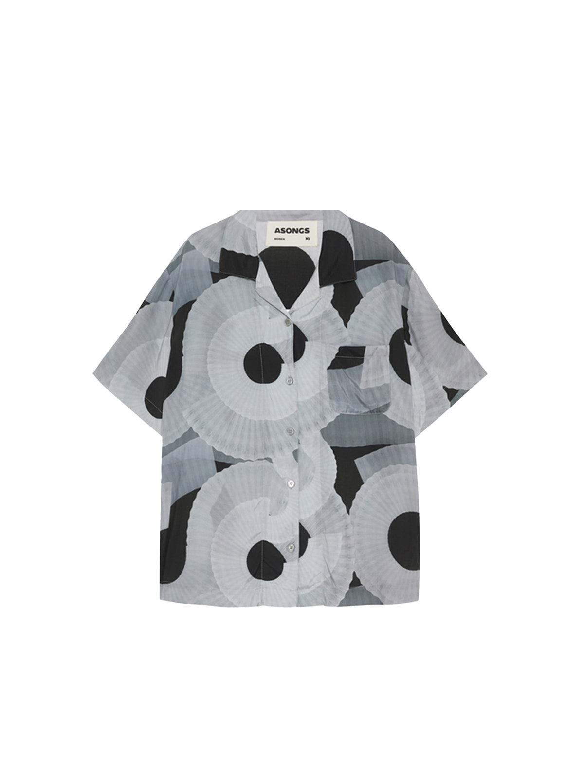 Black - Grey Infinite Fold Short-sleeved Shirt