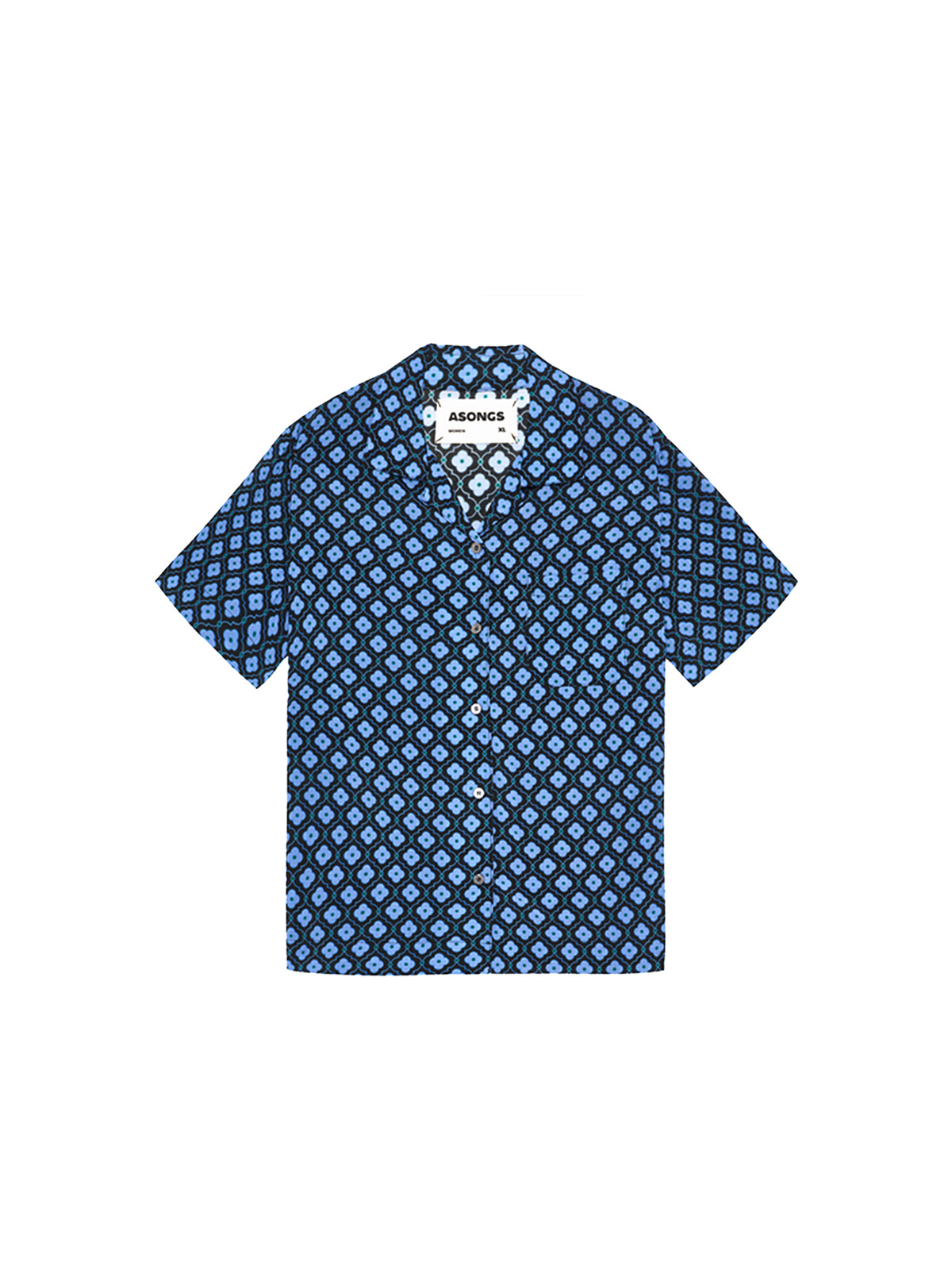 Blue Gemstone Short-sleeved Shirt
