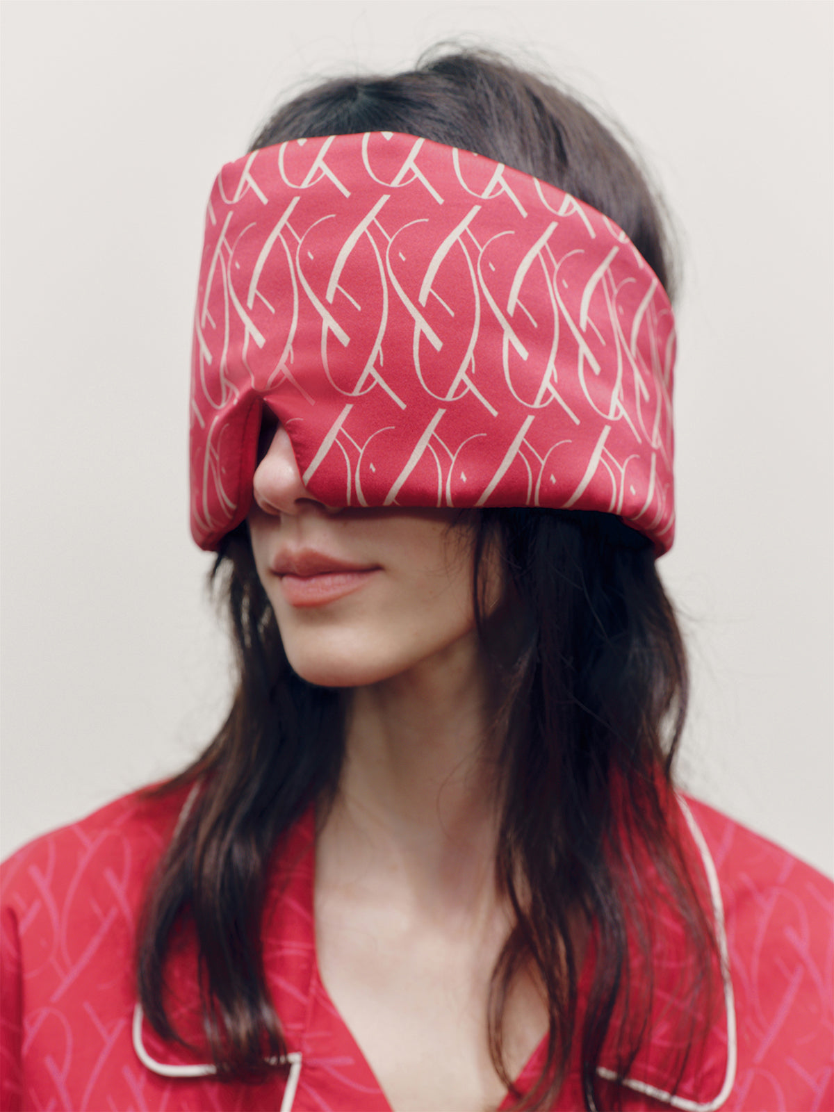 Big Sleep Mask ｜Infinite Twisting Print - Cherry Red