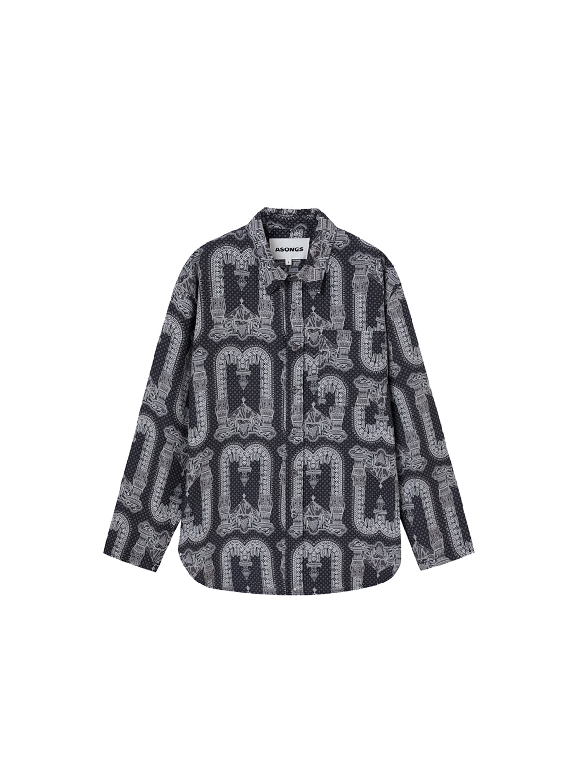Black Penjor Lace Long-sleeved Shirt