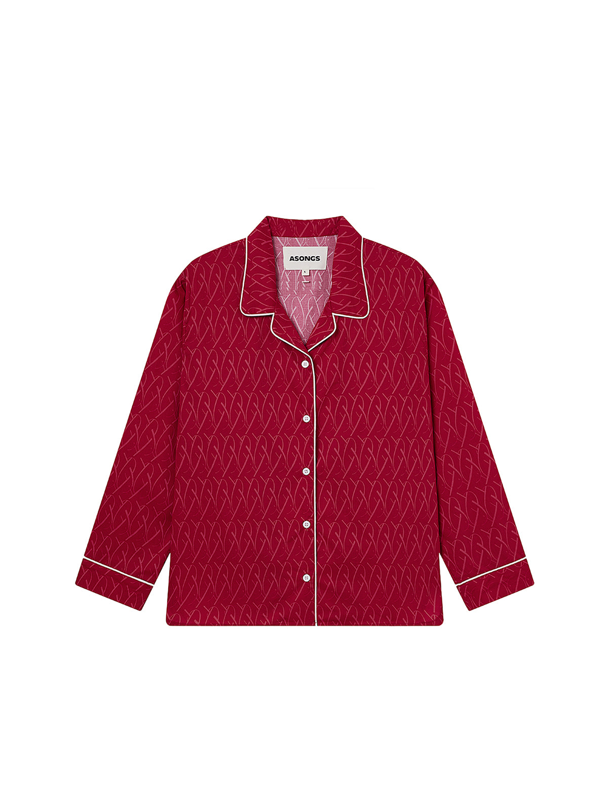 Cherry Red Infinite Twisting Long-sleeved Shirt