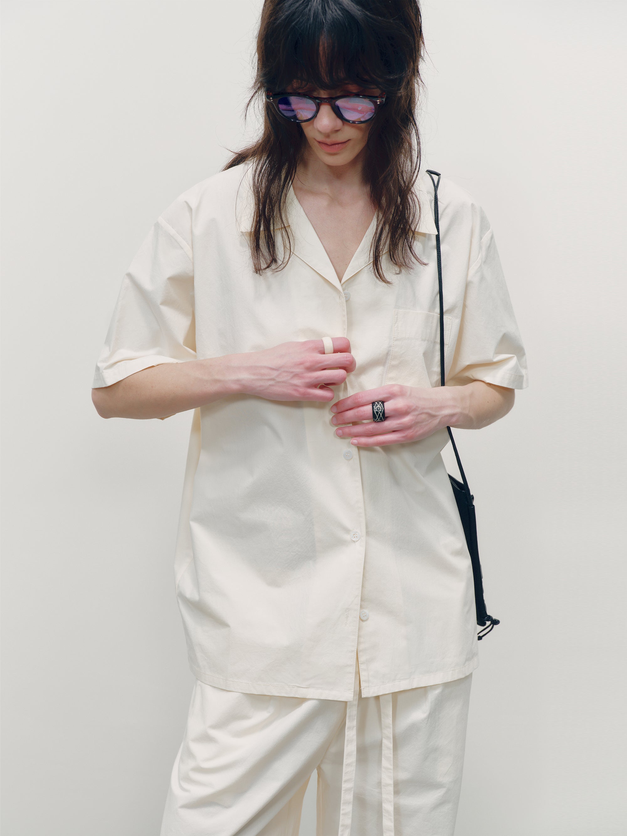 Plain White Short-sleeved Shirt
