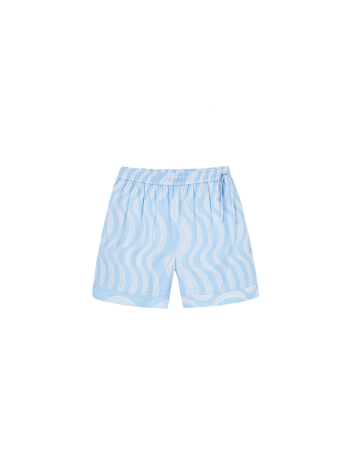 Blue Wave Print Shorts