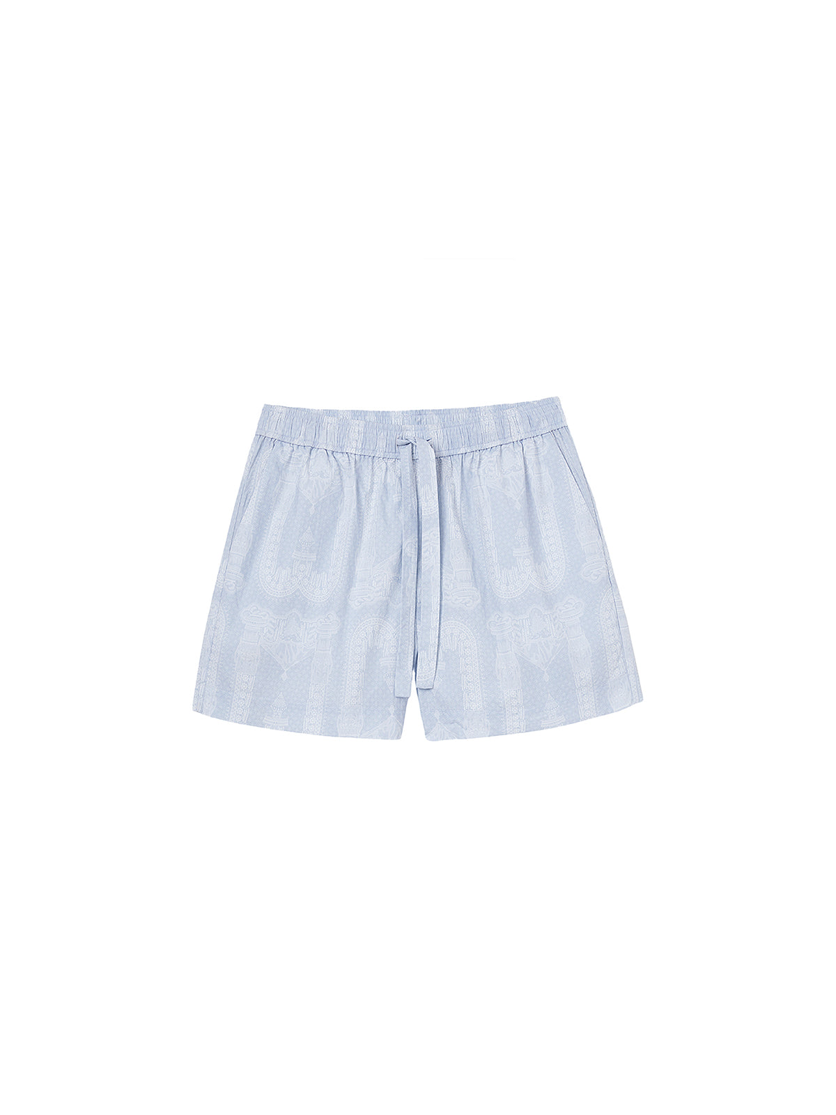 Sky Blue Penjor Lace Shorts