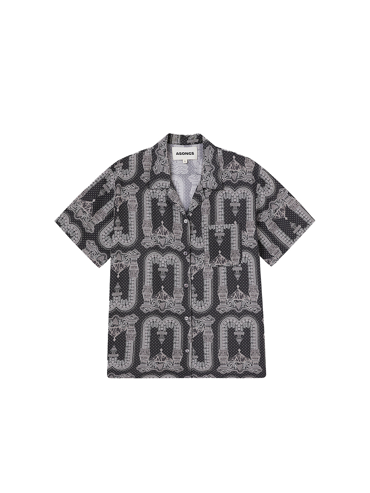 Black Penjor Lace Short-sleeved Shirt
