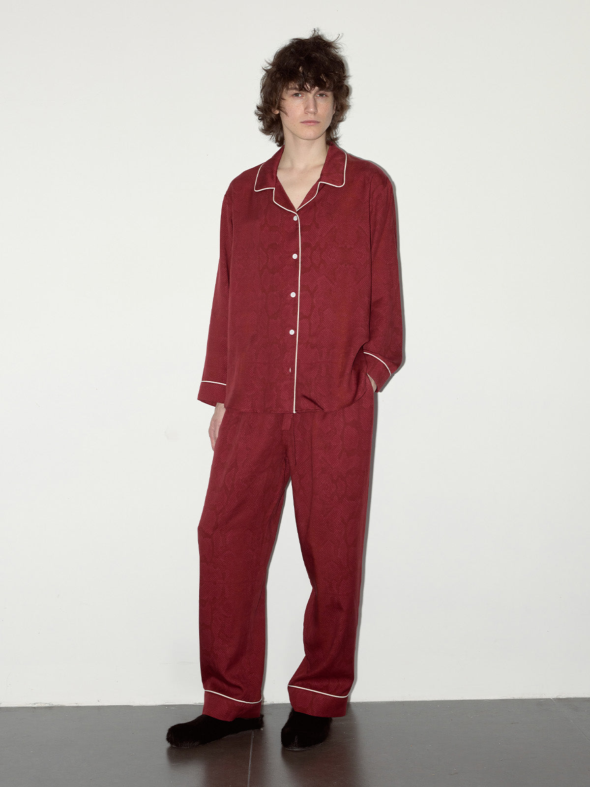 Ancora Red Subtle Snake Long-sleeved Shirt