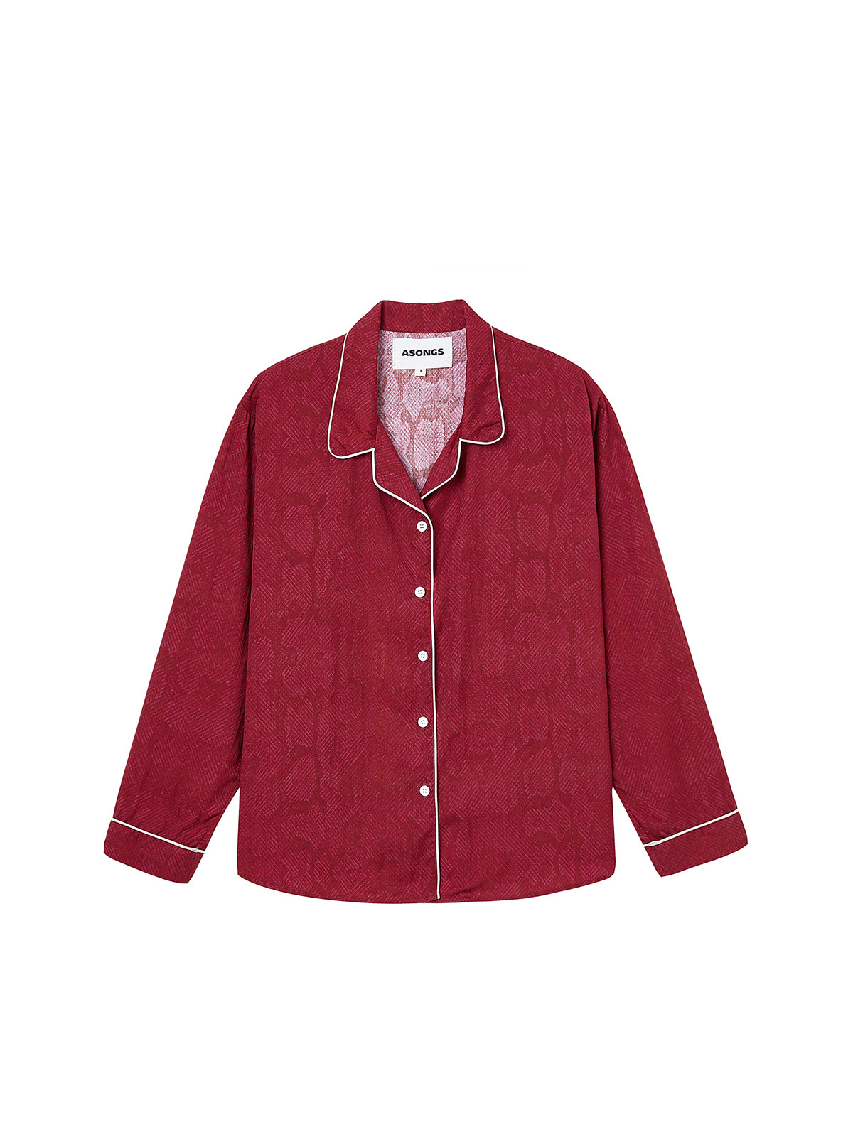 Ancora Red Subtle Snake Long-sleeved Shirt