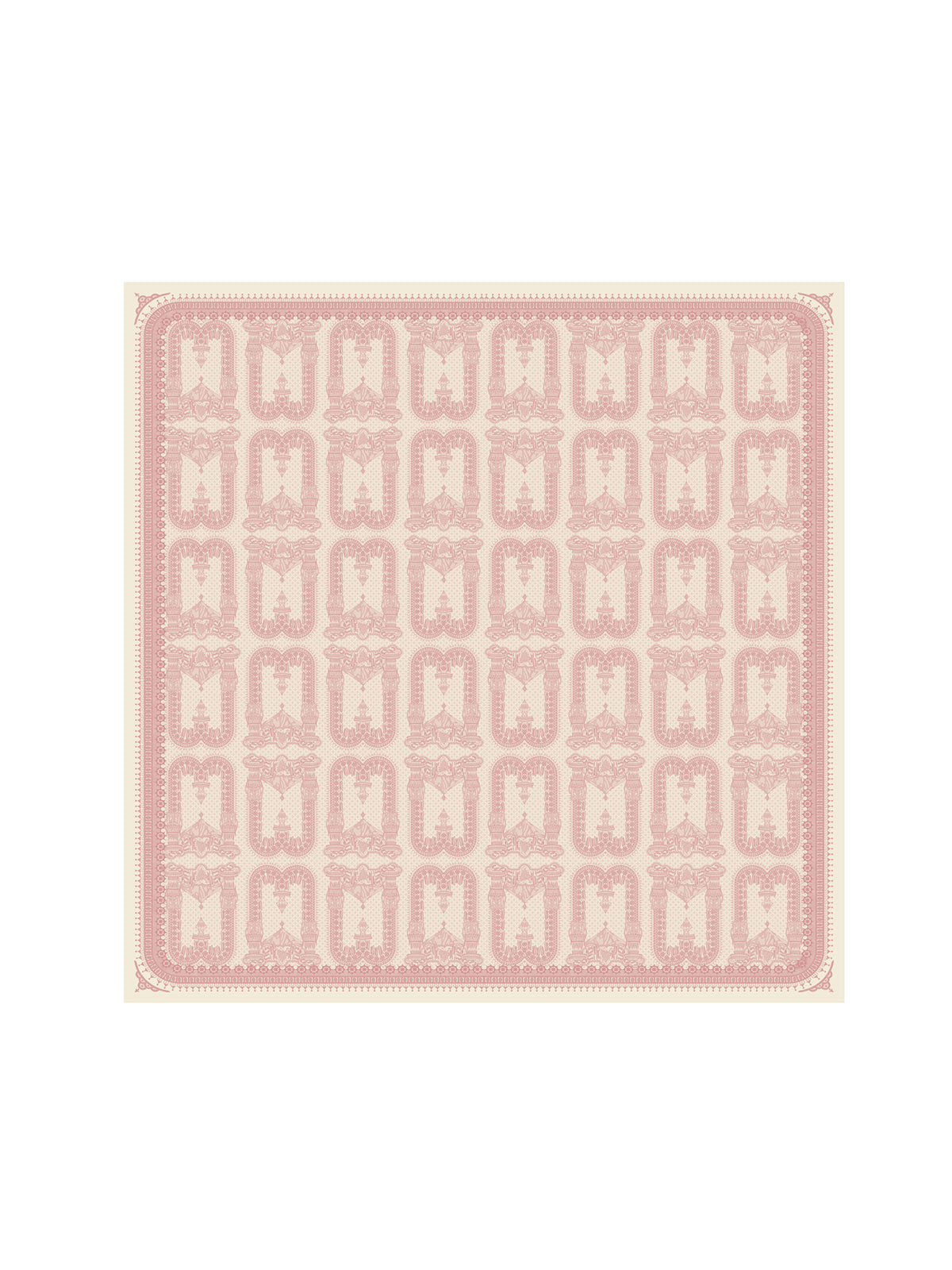 Penjor Lace Print Scarf - Coral Pink
